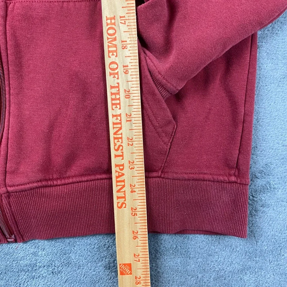 True Religion Men's XL Zip-Up Hoodie Maroon Buddha Horseshoe Graphic Sweatshirt